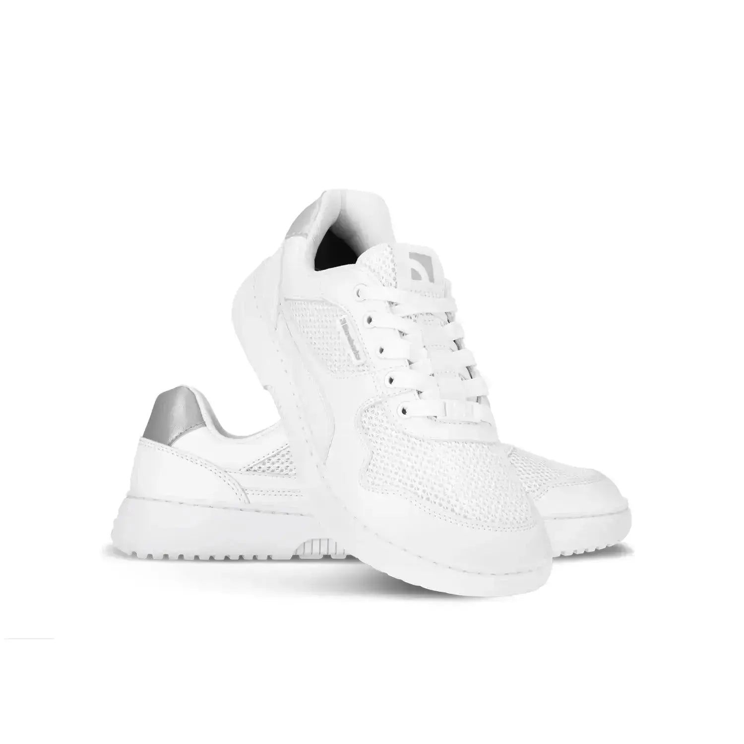 Barebarics - Zing Fresh White & Silver - Zapatillas barefoot frescas unisex blanco y plata