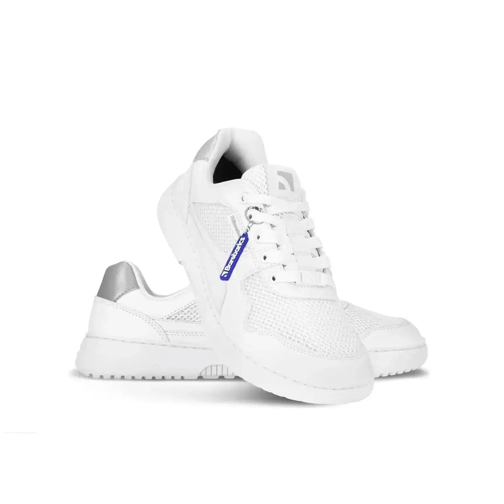 Barebarics - Zing Fresh White & Silver - Zapatillas barefoot frescas unisex blanco y plata