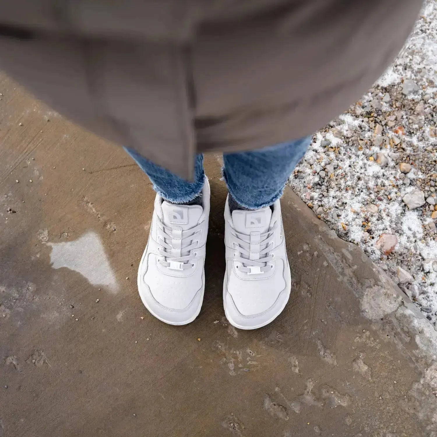 Barebarics - Zing Frost Light Grey - Zapatillas barefoot de invierno unisex gris claro