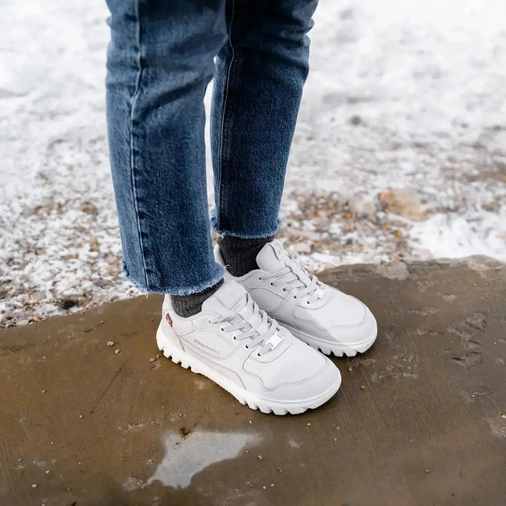 Barebarics - Zing Frost Light Grey - Zapatillas barefoot de invierno unisex gris claro