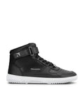 Barebarics - Zing High Top Leather Black & White - Zapatillas barefoot de caña alta unisex negras
