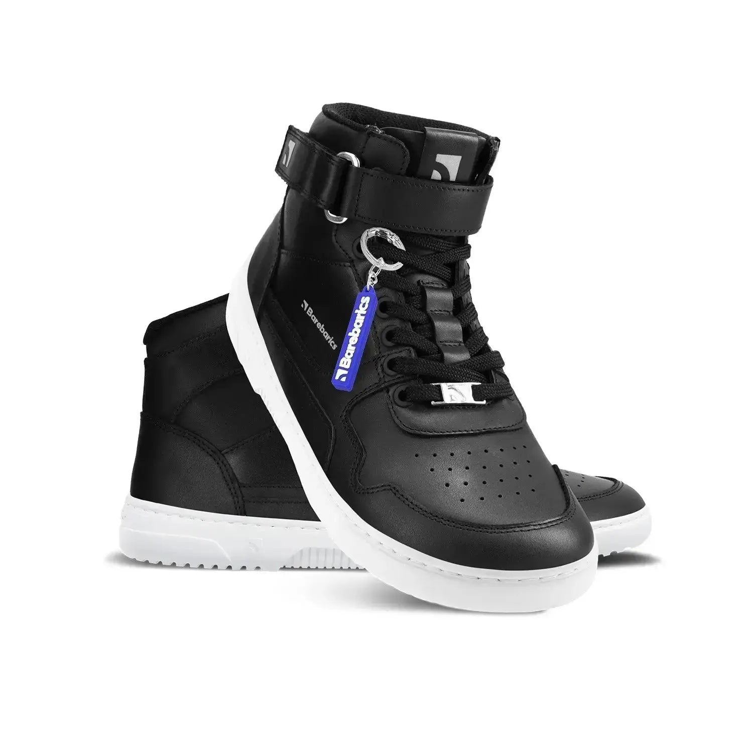 Barebarics - Zing High Top Cuir Noir & Blanc - Bottines de sport barefoot