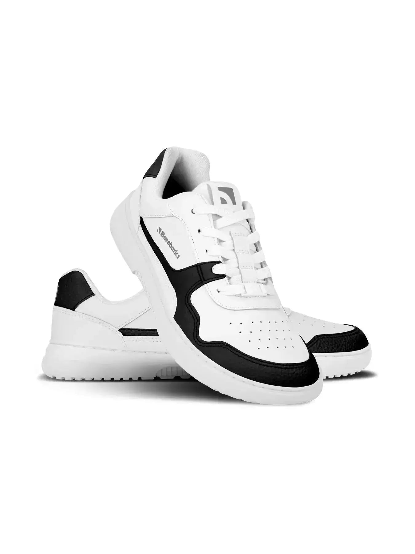 Barebarics - Zing Cuir Blanc & Noir - Chaussures barefoot