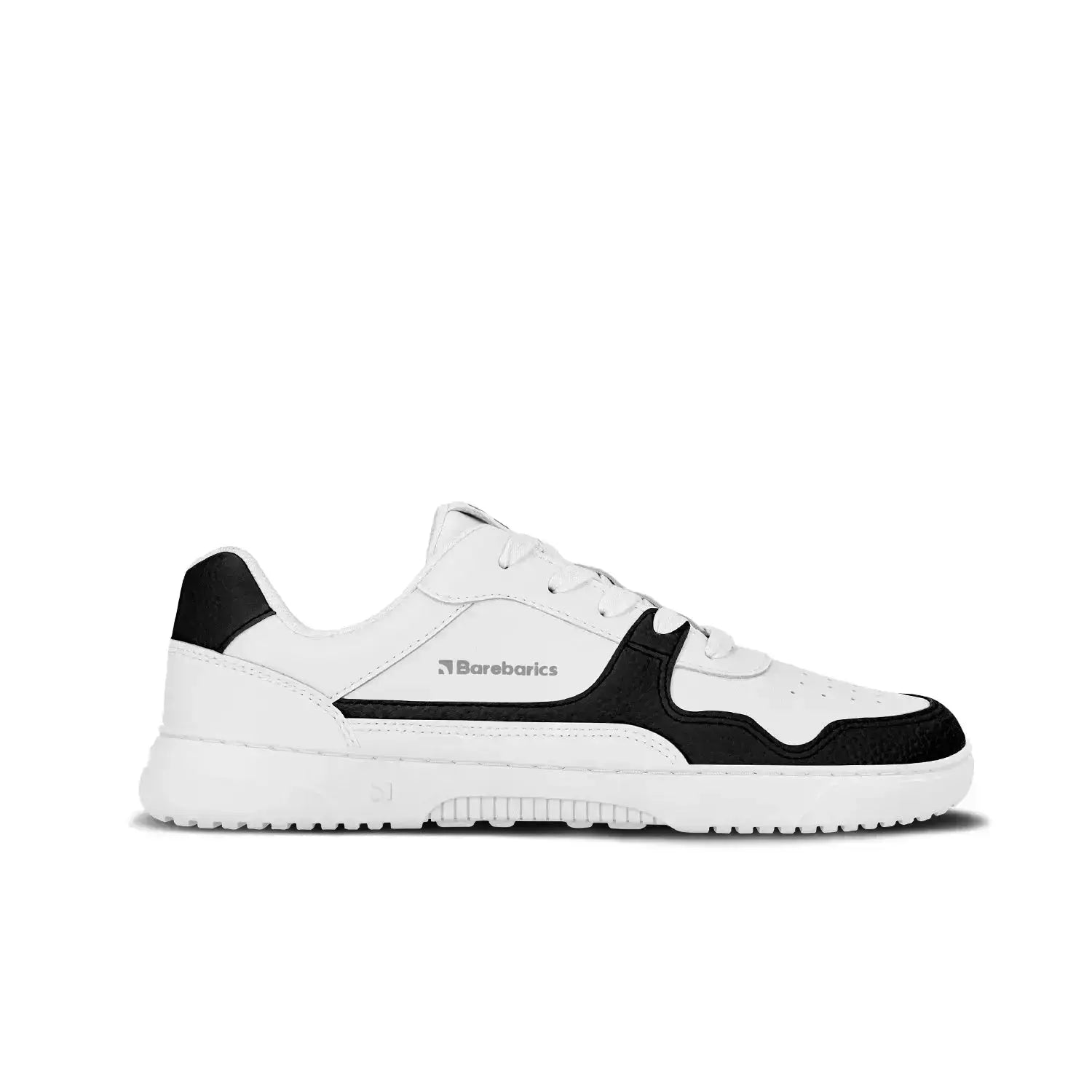 Barebarics - Zing Cuir Blanc & Noir - Chaussures barefoot