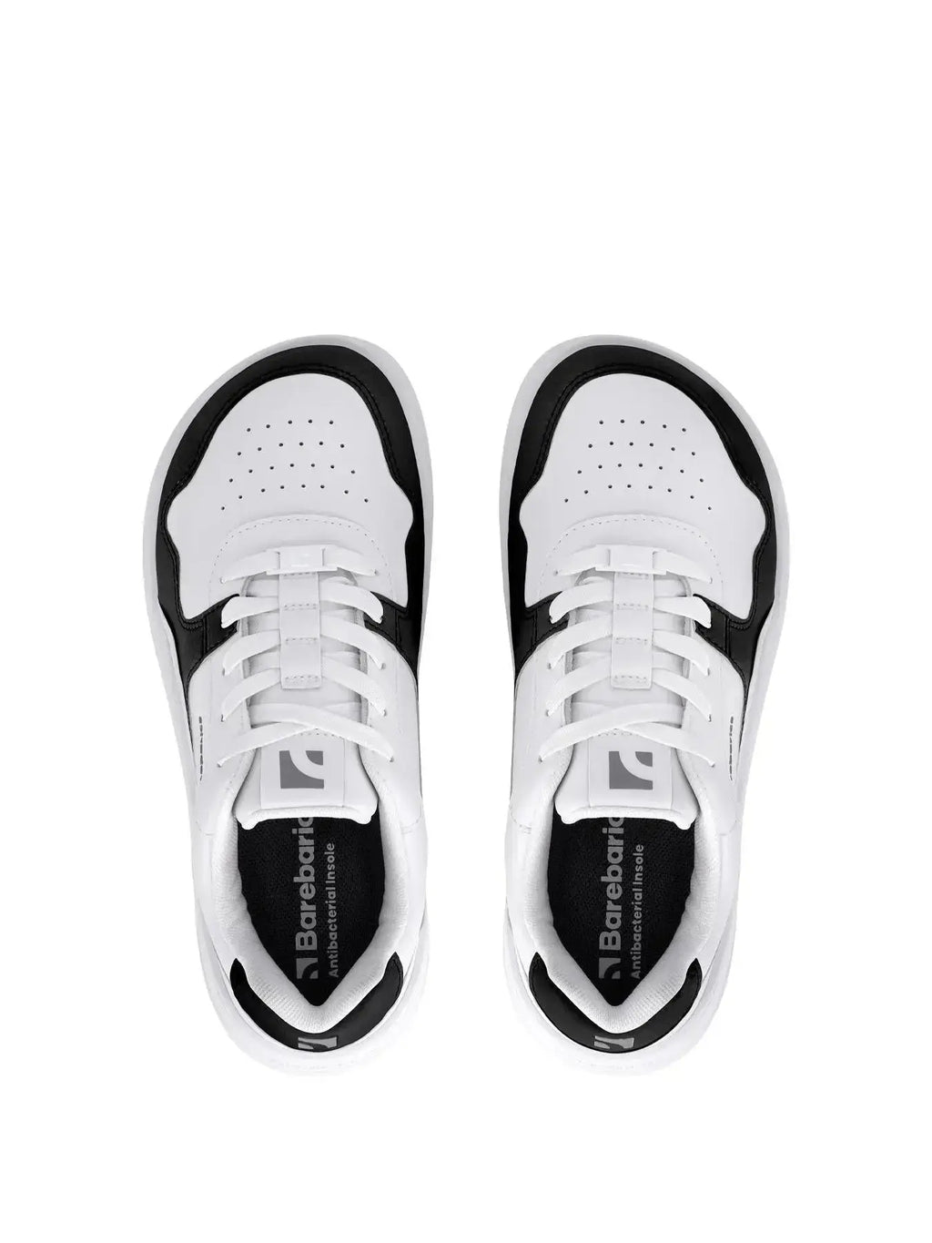 Barebarics - Zing Cuir Blanc & Noir - Chaussures barefoot