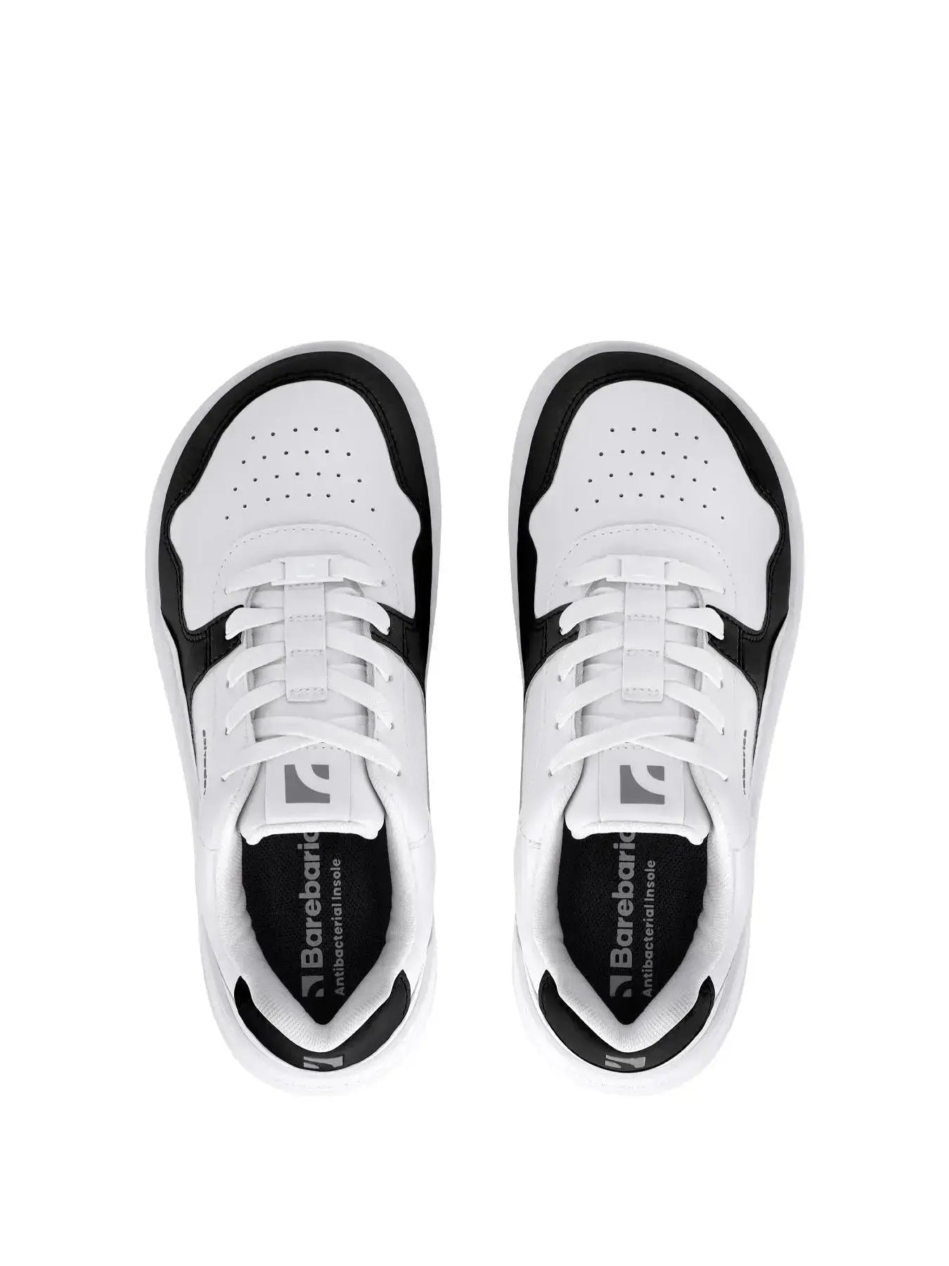 Barebarics - Zing Cuir Blanc & Noir - Chaussures barefoot