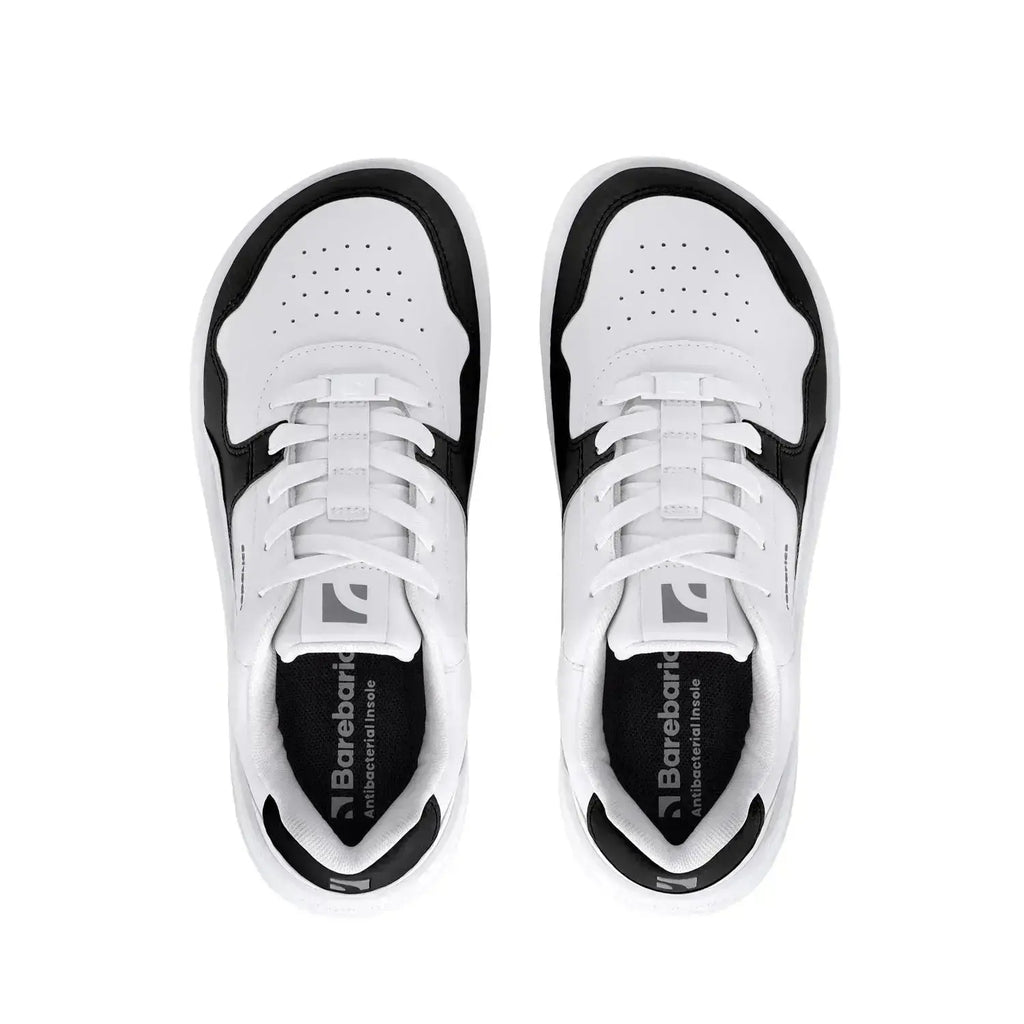 Barebarics - Zing Cuir Blanc & Noir - Chaussures barefoot