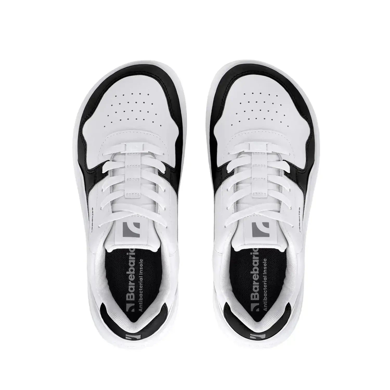 Barebarics - Zing Cuir Blanc & Noir - Chaussures barefoot