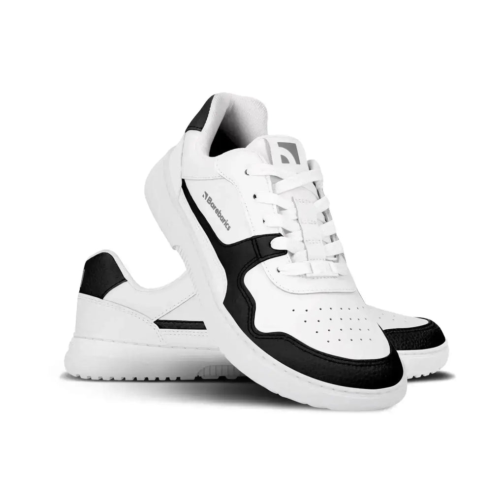 Barebarics - Zing Cuir Blanc & Noir - Chaussures barefoot
