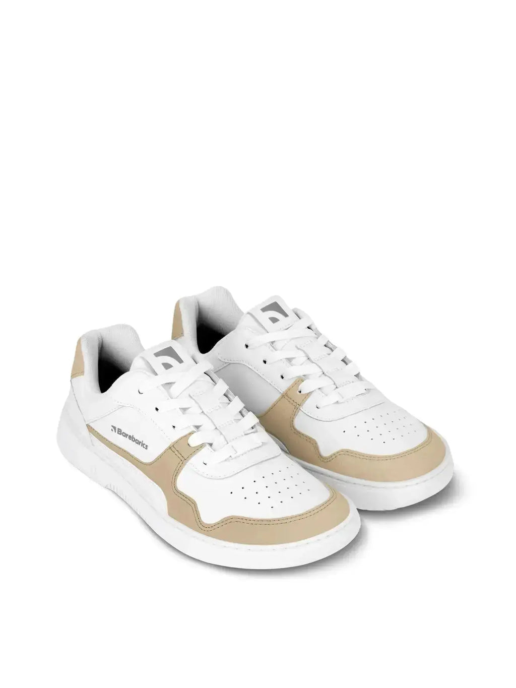Barebarics - Zing White & Cream Leather - Zapatillas barefoot unisex blanco y beige