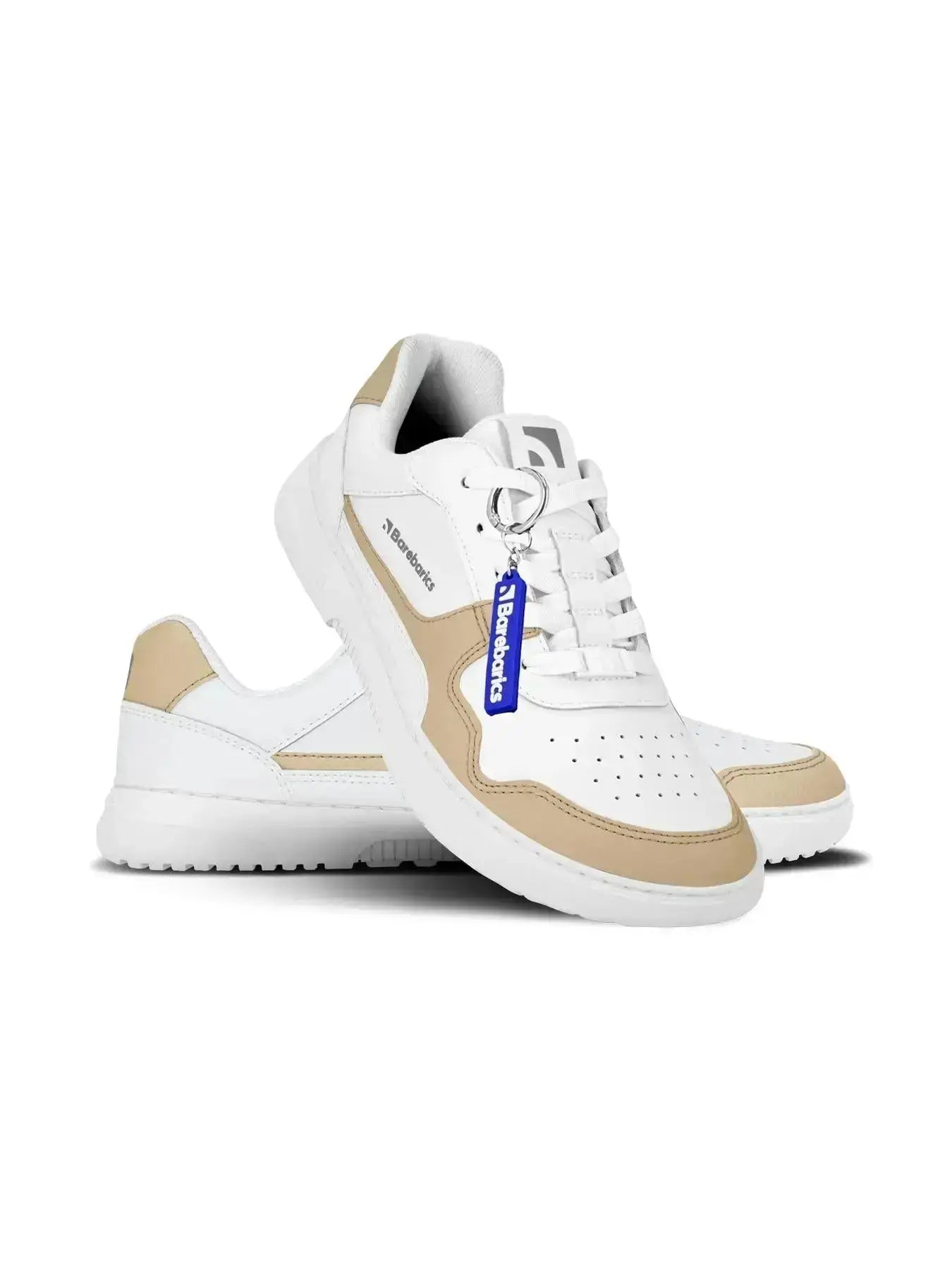 Barebarics - Zing White & Cream Leather - Zapatillas barefoot unisex blanco y beige