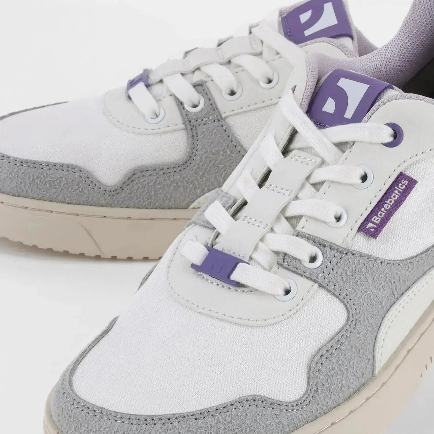 Barebarics - Zing White & Purple - Zapatillas barefoot unisex blanco y morado