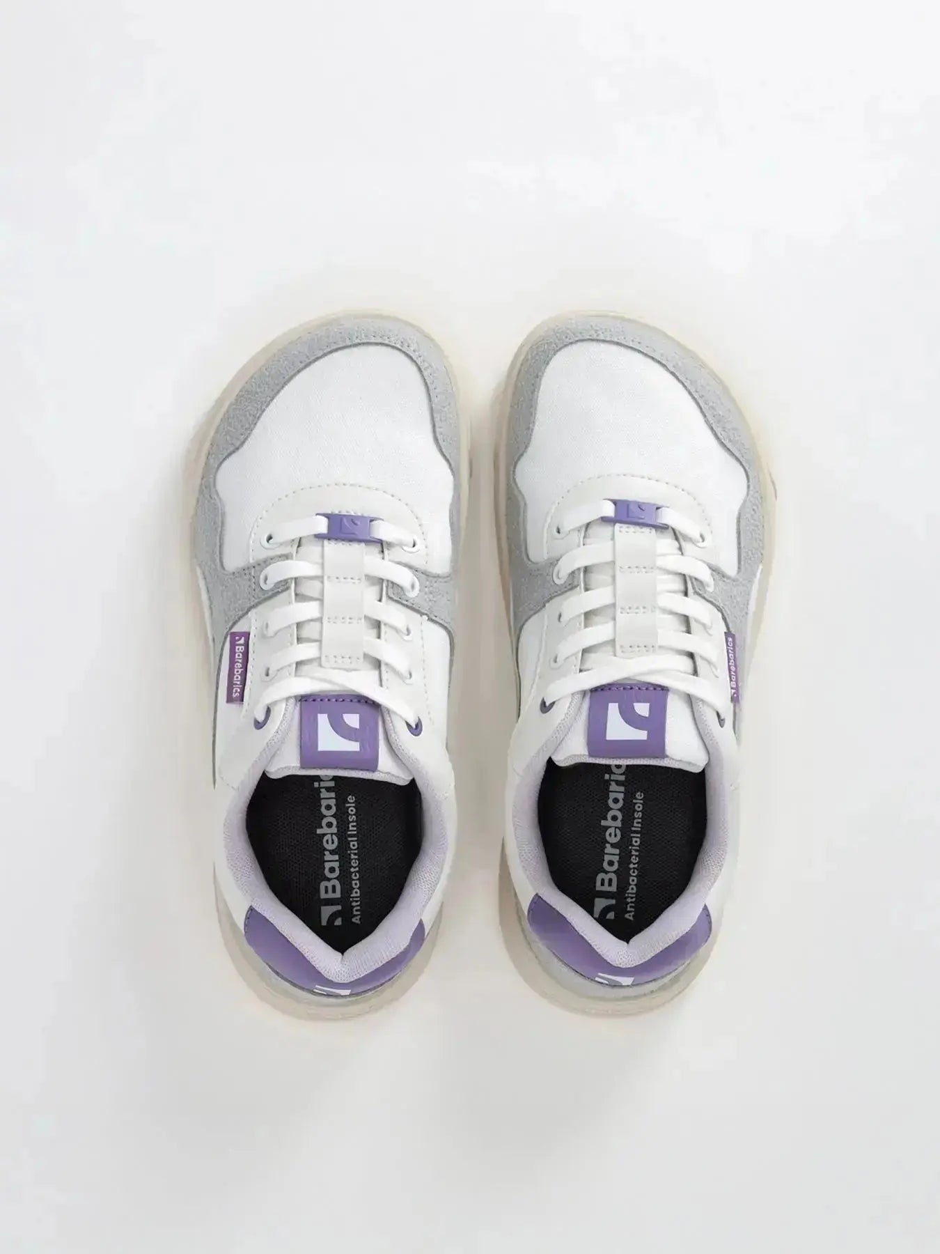 Barebarics - Zing White & Purple - Zapatillas barefoot unisex blanco y morado