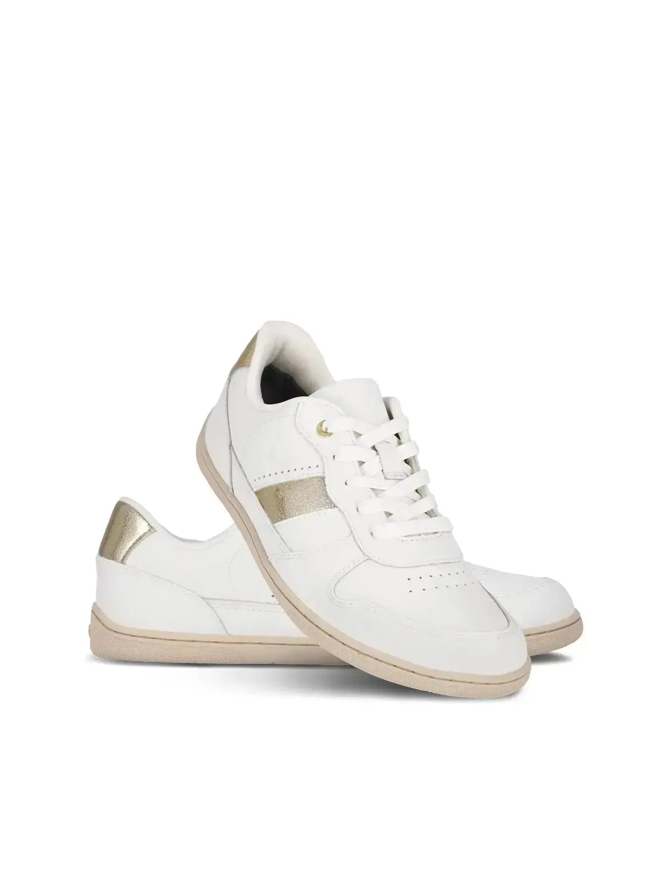 Be Lenka - Cellestia White & Gold - Zapatillas barefoot unisex blanco y dorado
