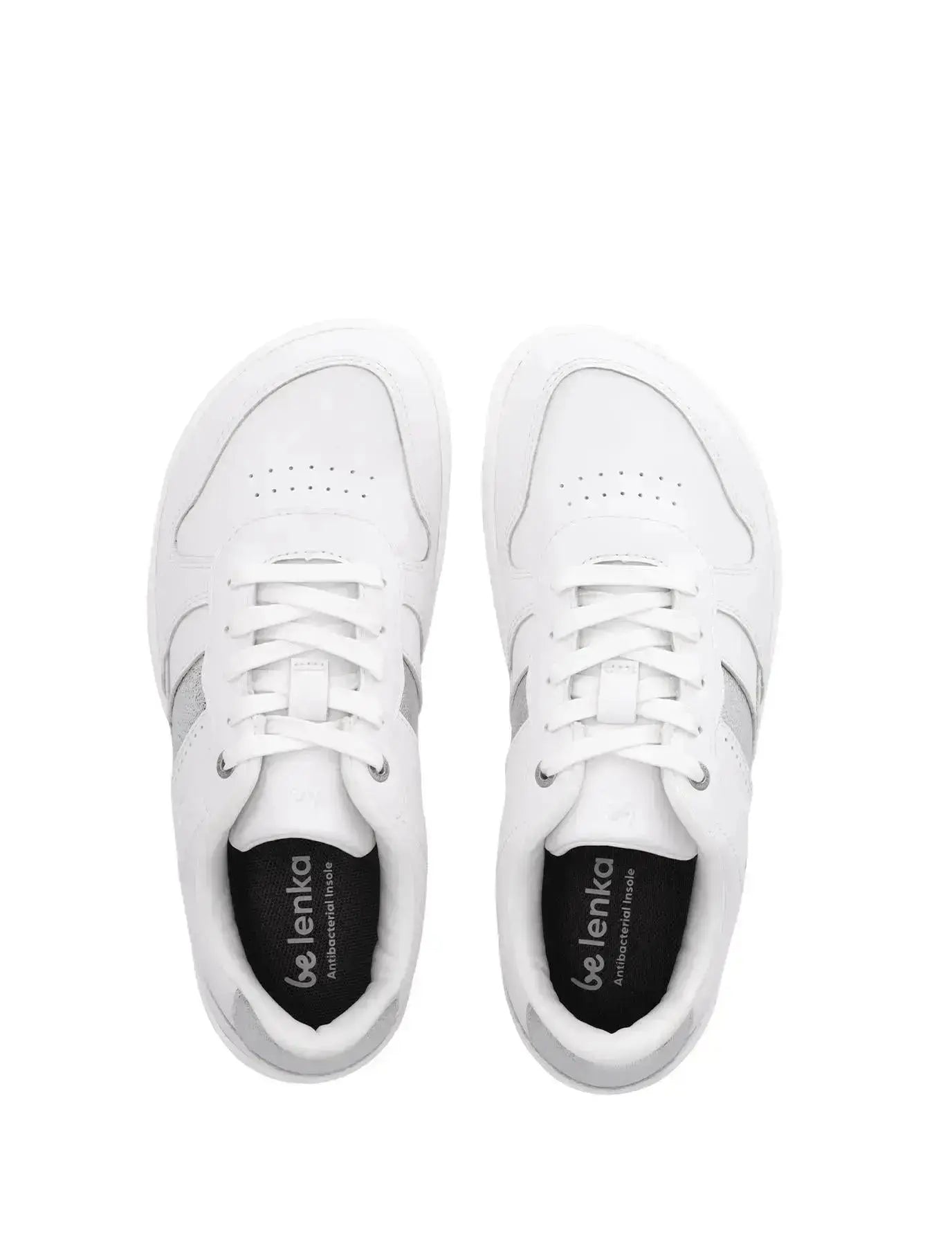 Be Lenka - Cellestia White & Silver - Zapatillas barefoot unisex blanco y plateado