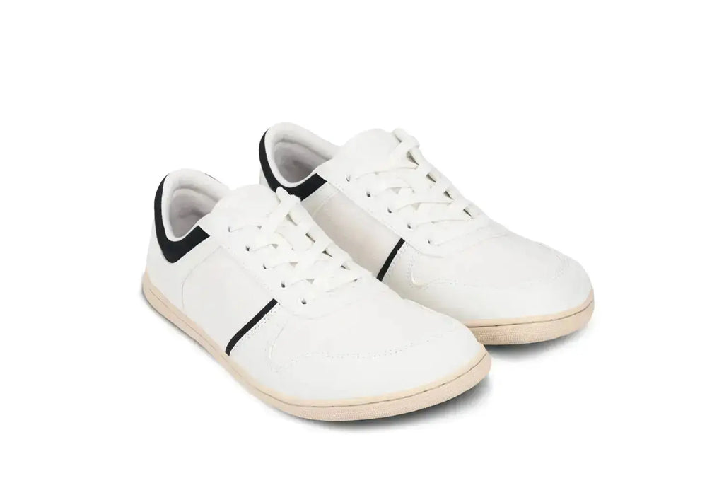 Be Lenka - Echo White & Black Vegan - Zapatillas barefoot unisex veganas blanco y negro