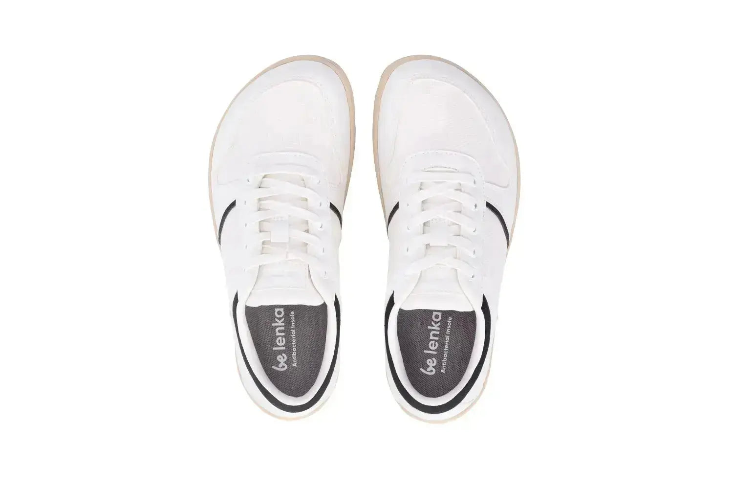 Be Lenka - Echo White & Black Vegan - Zapatillas barefoot unisex veganas blanco y negro