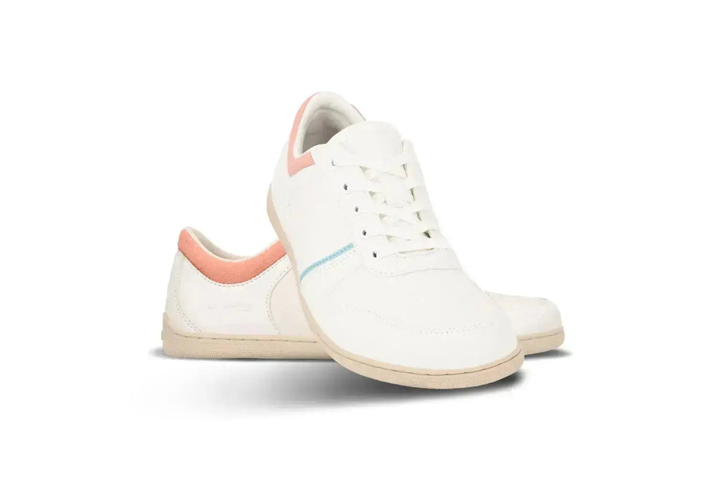 Be Lenka - Echo White & Cotton Candy Vegan - Zapatillas barefoot unisex veganas blanco y rosa