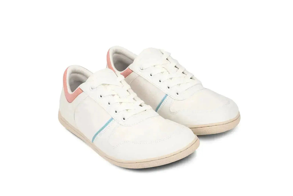 Be Lenka - Echo White & Cotton Candy Vegan - Zapatillas barefoot unisex veganas blanco y rosa