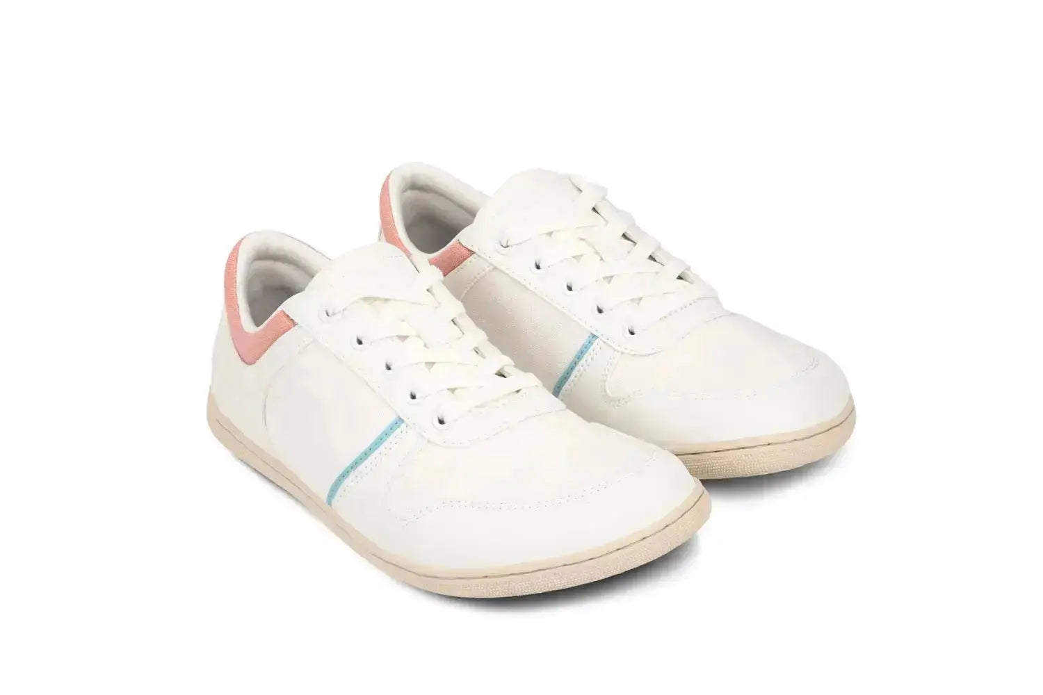 Be Lenka - Echo White & Cotton Candy Vegan - Zapatillas barefoot unisex veganas blanco y rosa