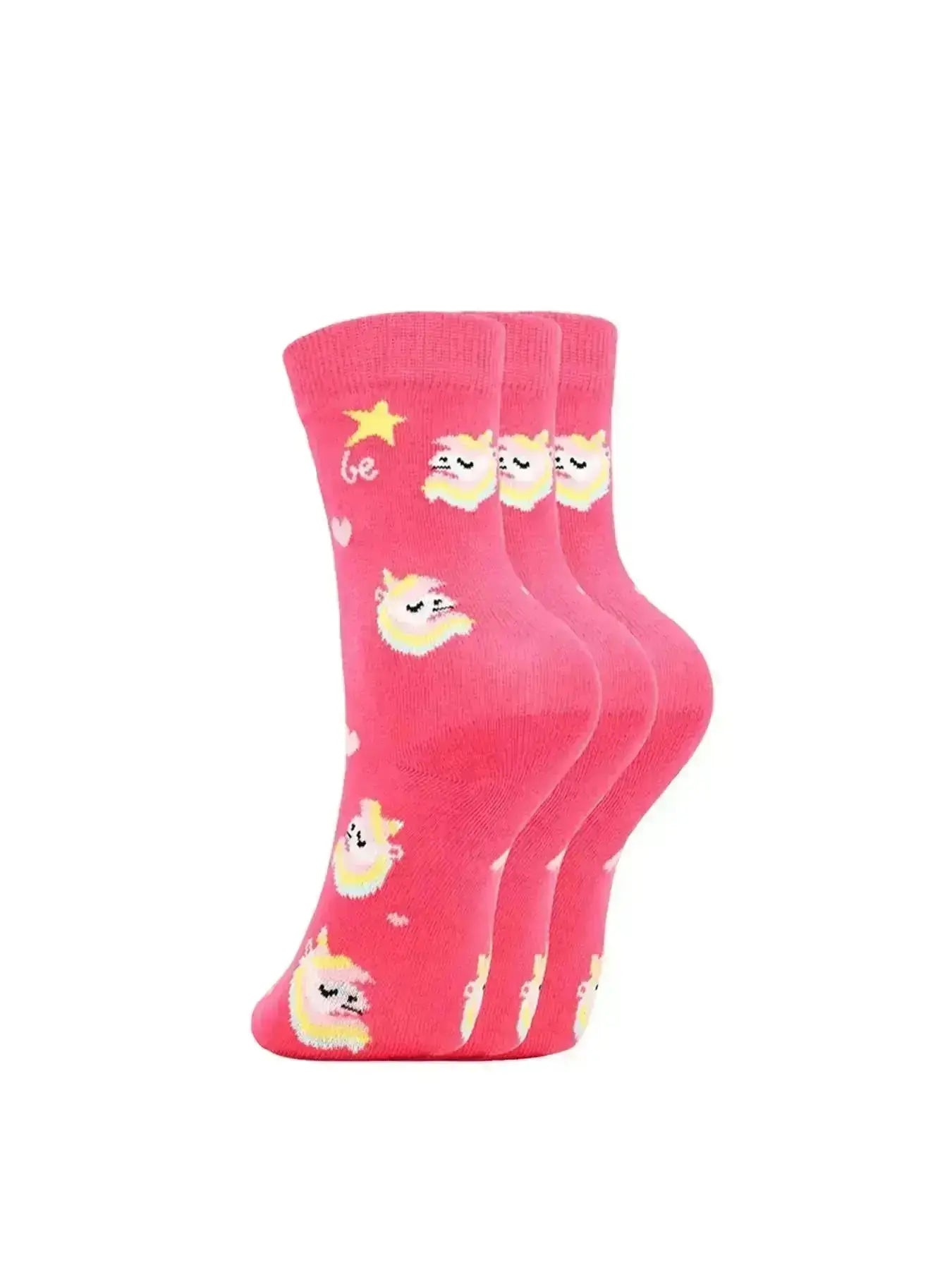 Be Lenka Kids - Crew Unicorn BubleGum Pink 3 pack - Calcetines barefoot