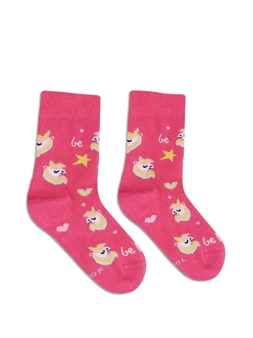 Be Lenka Kids - Crew Unicorn BubleGum Pink - Calcetines barefoot