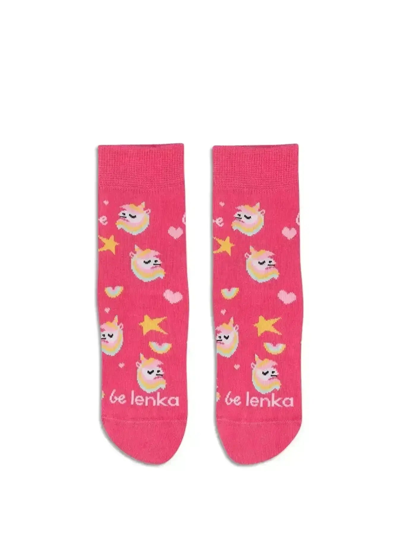 Be Lenka Kids - Chaussettes barefoot Crew Licorne Rose BubbleGum
