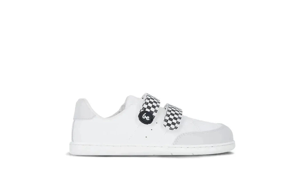 Be Lenka Kids - Energise White & Checkerboard - Zapatillas barefoot infantiles blancas