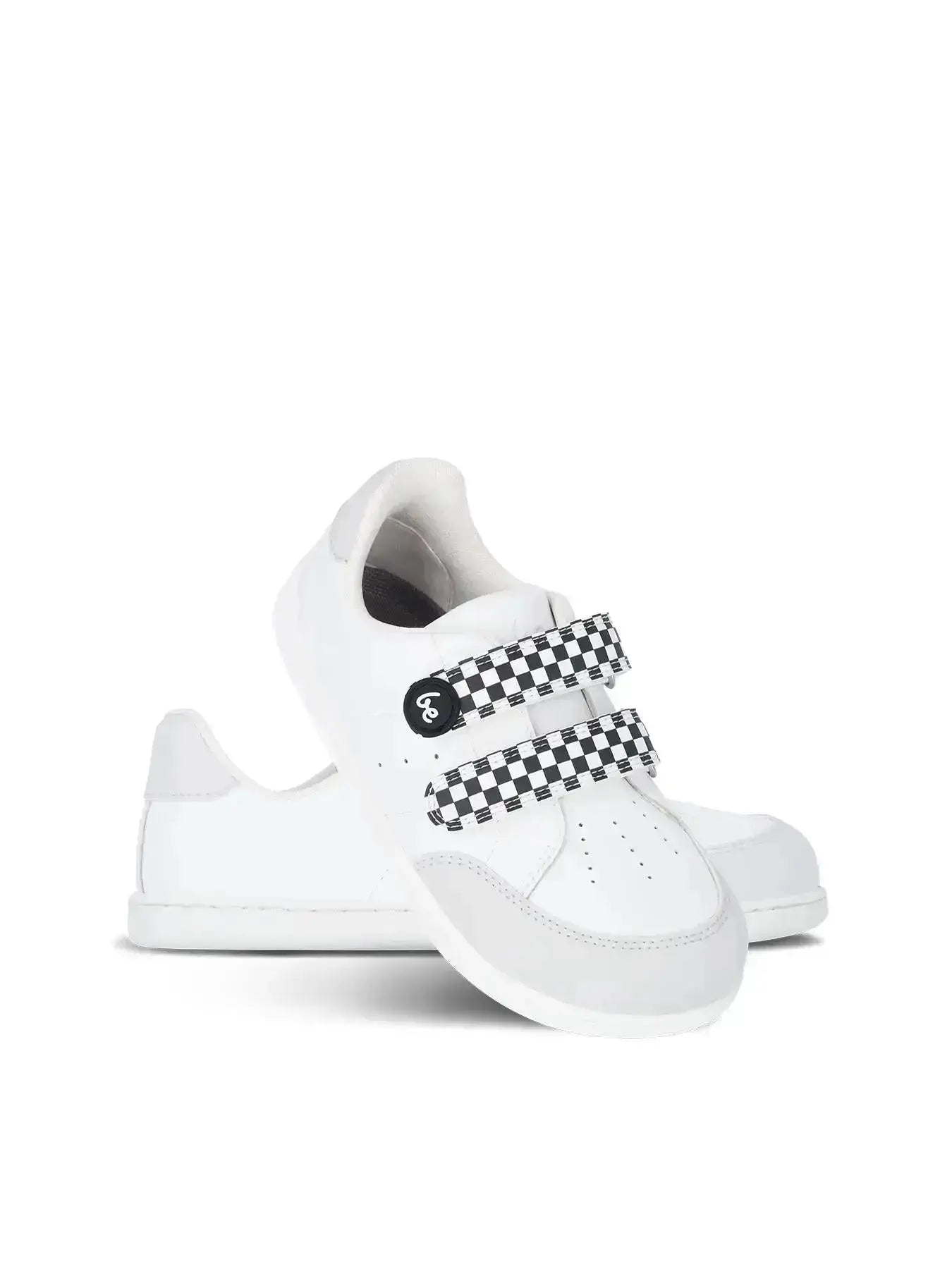 Be Lenka Kids - Energise White & Checkerboard - Zapatillas barefoot infantiles blancas
