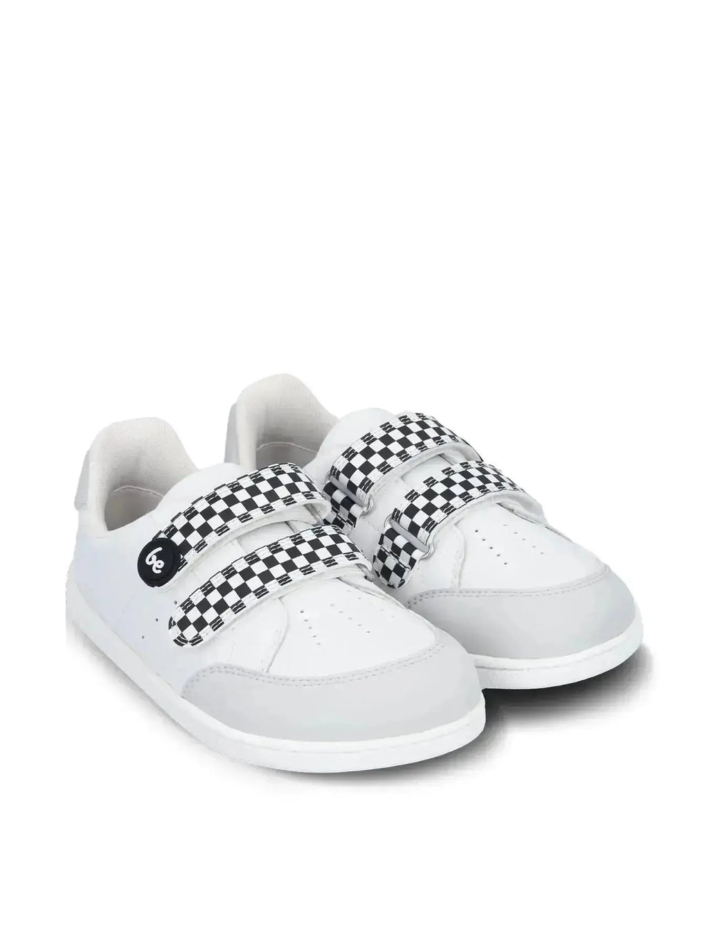 Be Lenka Kids - Energise White & Checkerboard - Zapatillas barefoot infantiles blancas