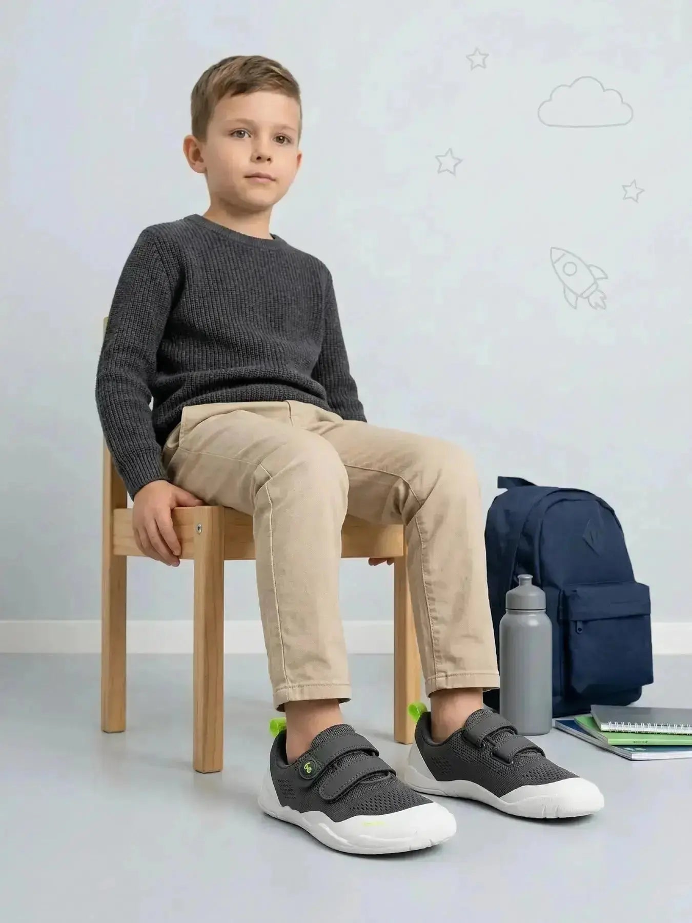 Be Lenka Kids - Nubo Grey - Zapatillas barefoot