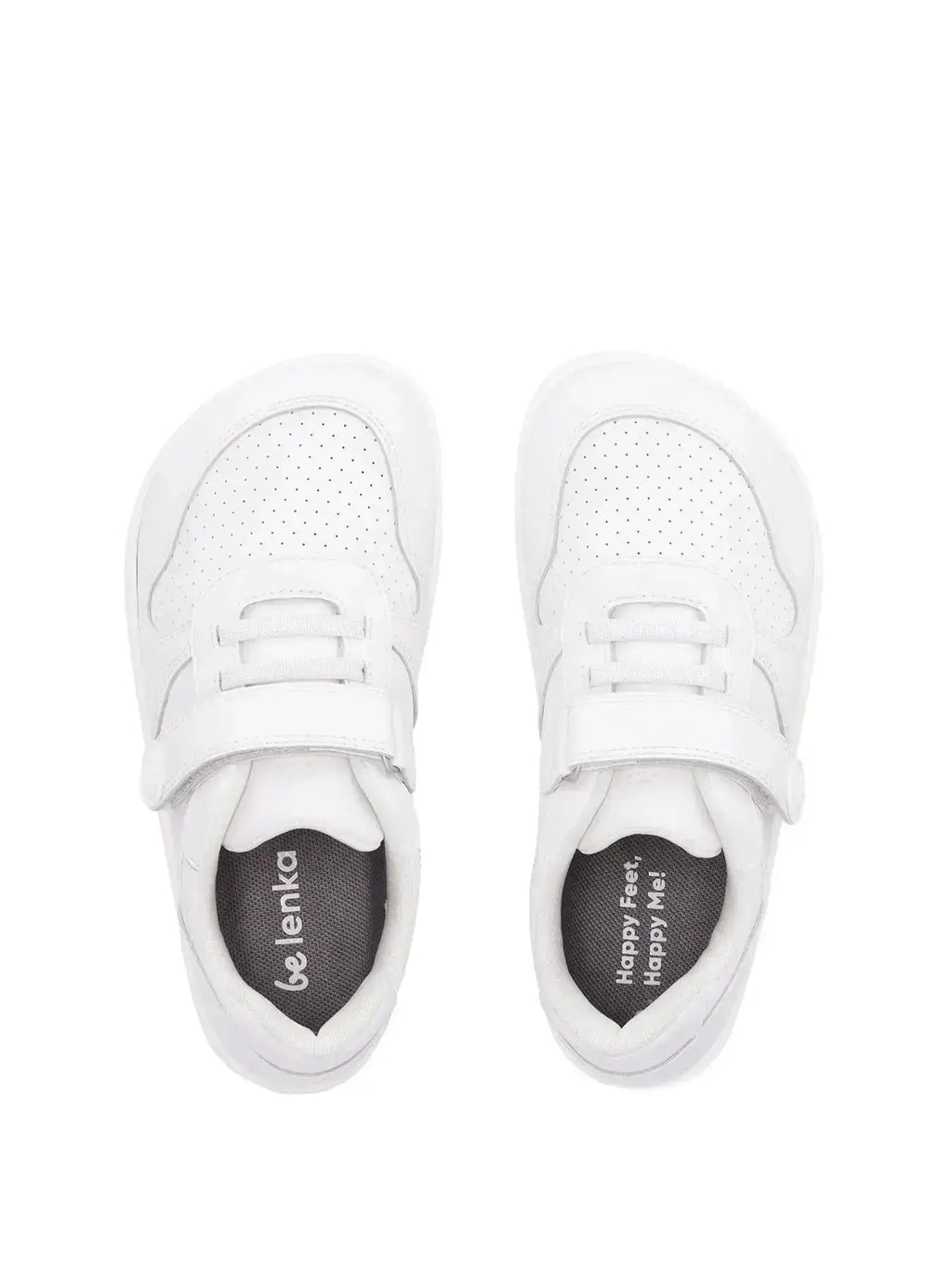 Be Lenka Kids - Scoot All White - Zapatillas colegiales barefoot infantiles blancas