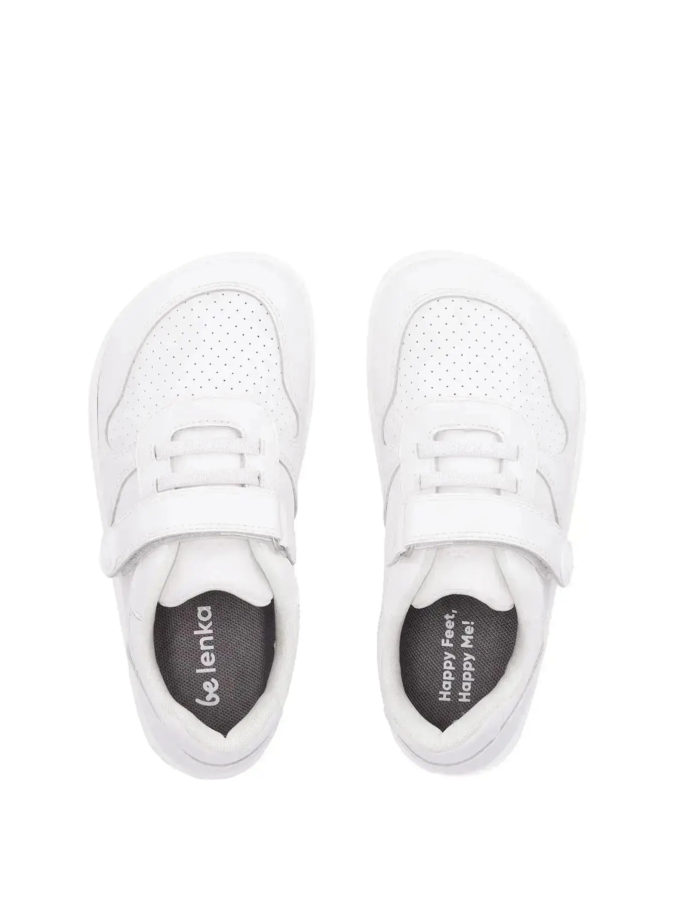 Be Lenka Kids - Scoot All White - Zapatillas colegiales barefoot infantiles blancas