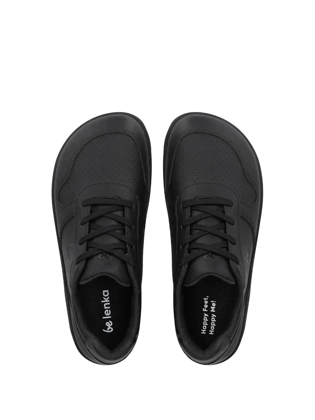 Be Lenka Kids - Scoot Junior All Black - Zapatos colegiales barefoot infantiles negros