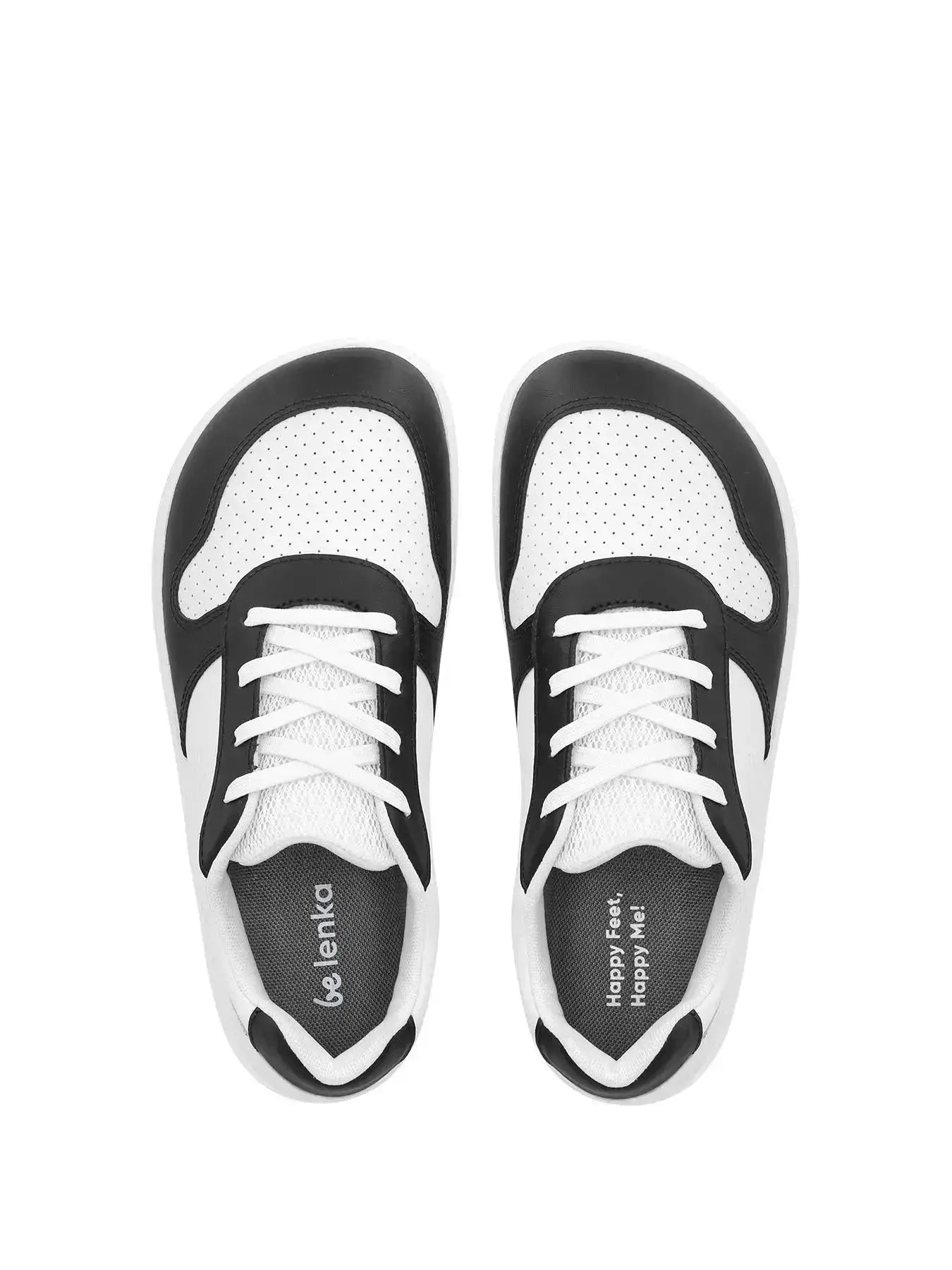Be Lenka Kids - Scoot Junior White & Black - Zapatillas barefoot infantiles blanco y negro