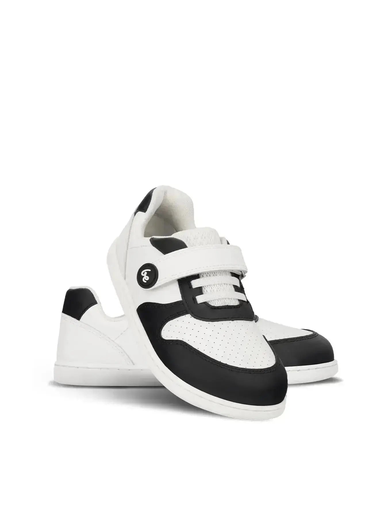 Be Lenka Kids - Scoot White & Black - Zapatillas Barefoot infantiles blancas y negras