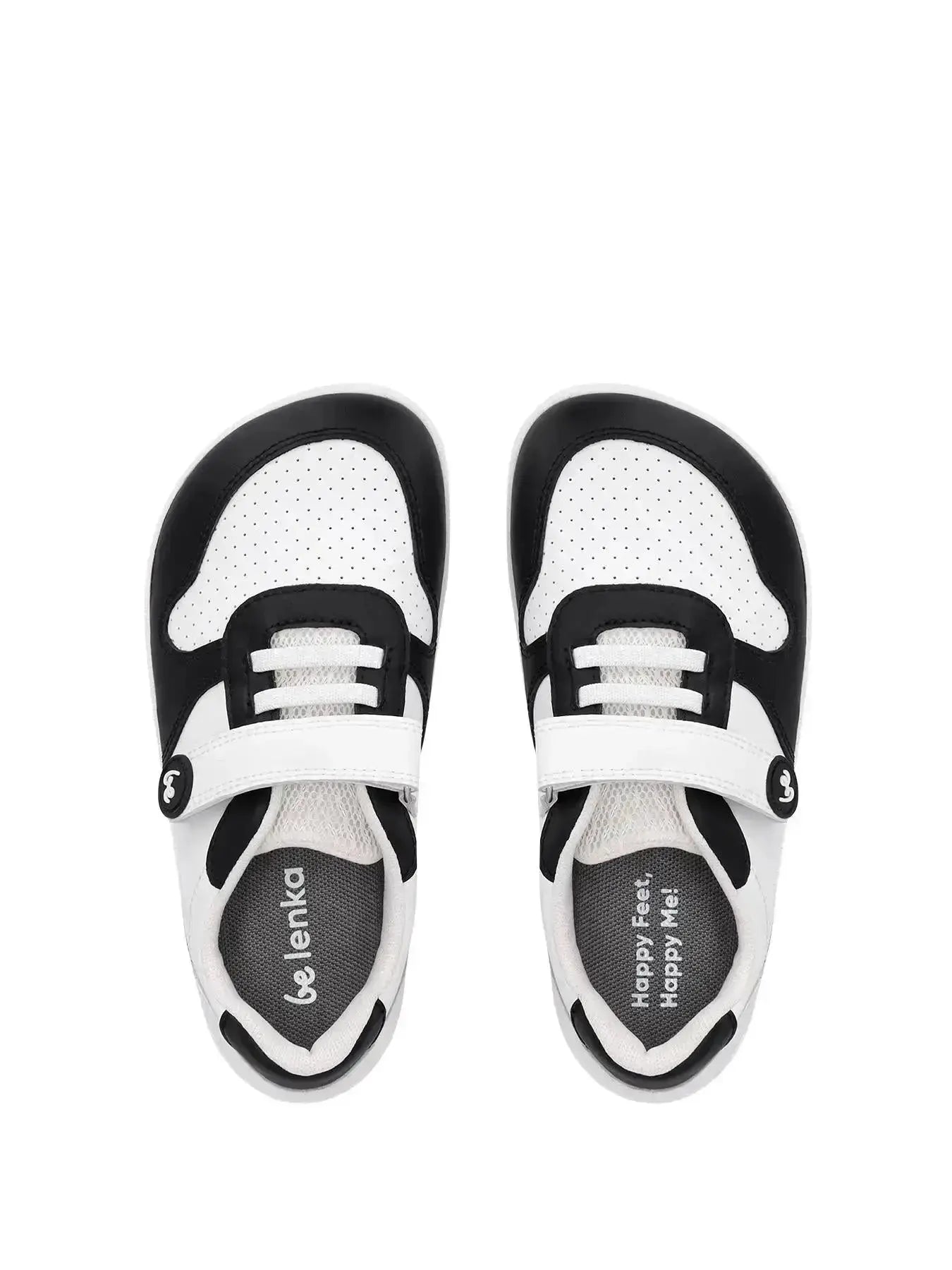 Be Lenka Kids - Scoot White & Black - Zapatillas Barefoot infantiles blancas y negras