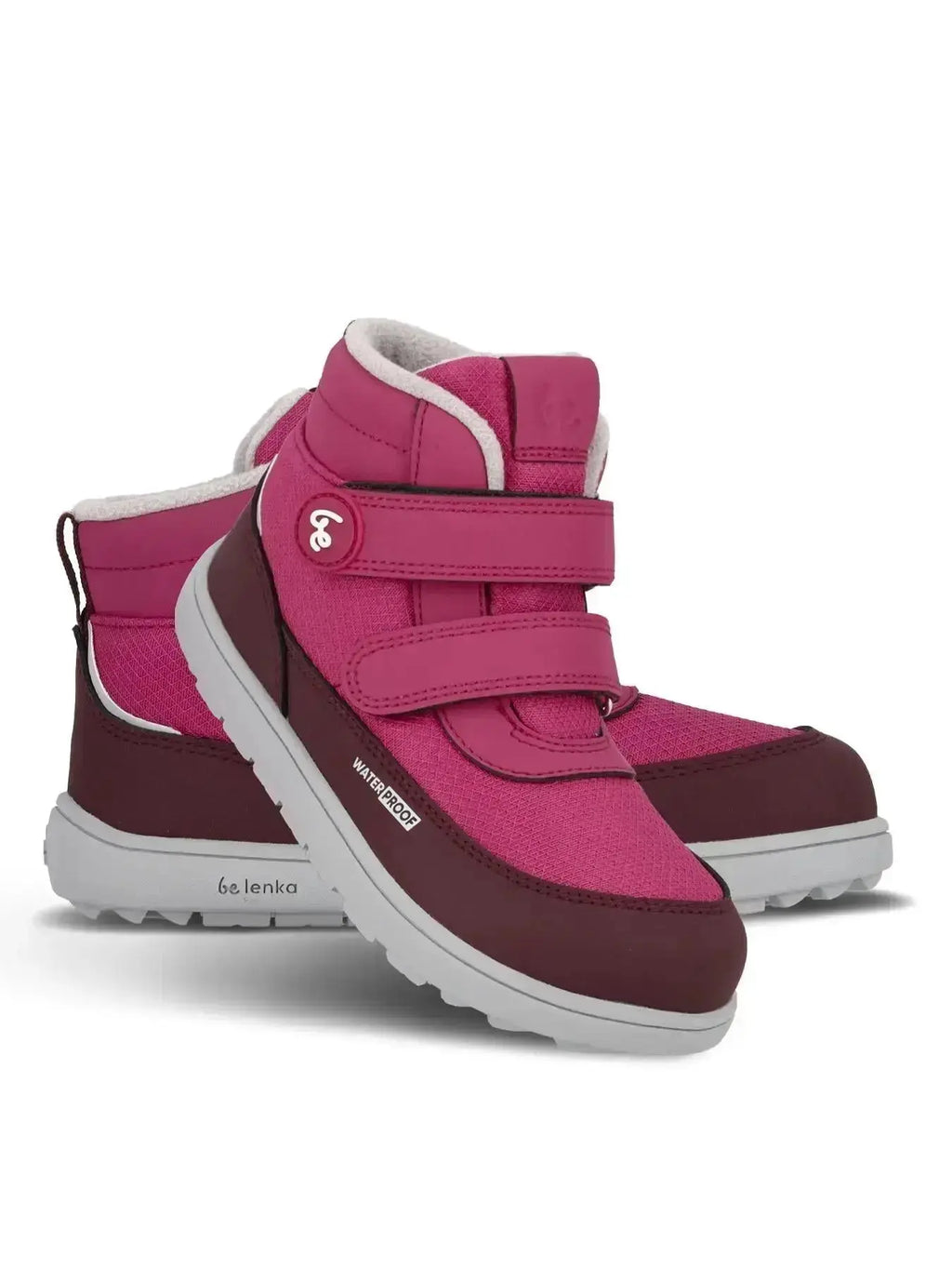 Be Lenka Kids - Zippu Junior Berry & Gris - Chaussures barefoot d'hiver