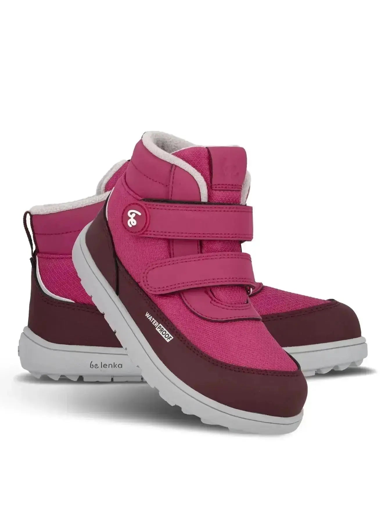 Be Lenka Kids - Zippu Junior Berry & Gris - Chaussures barefoot d'hiver
