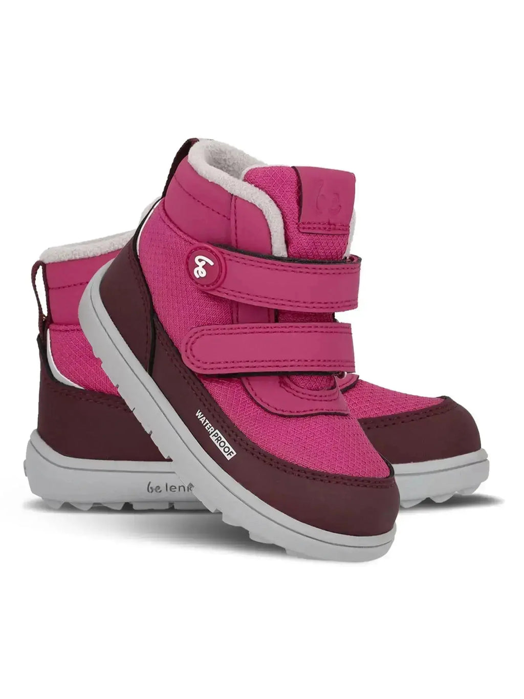 Be Lenka Kids - Zippu Preschool Berry & Grey - Botas respetuosas primeros pasos cereza