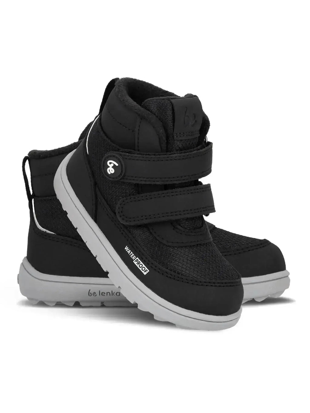 Be Lenka Kids - Zippu Preschool Black & Grey - Botas respetuosas primeros pasos negro