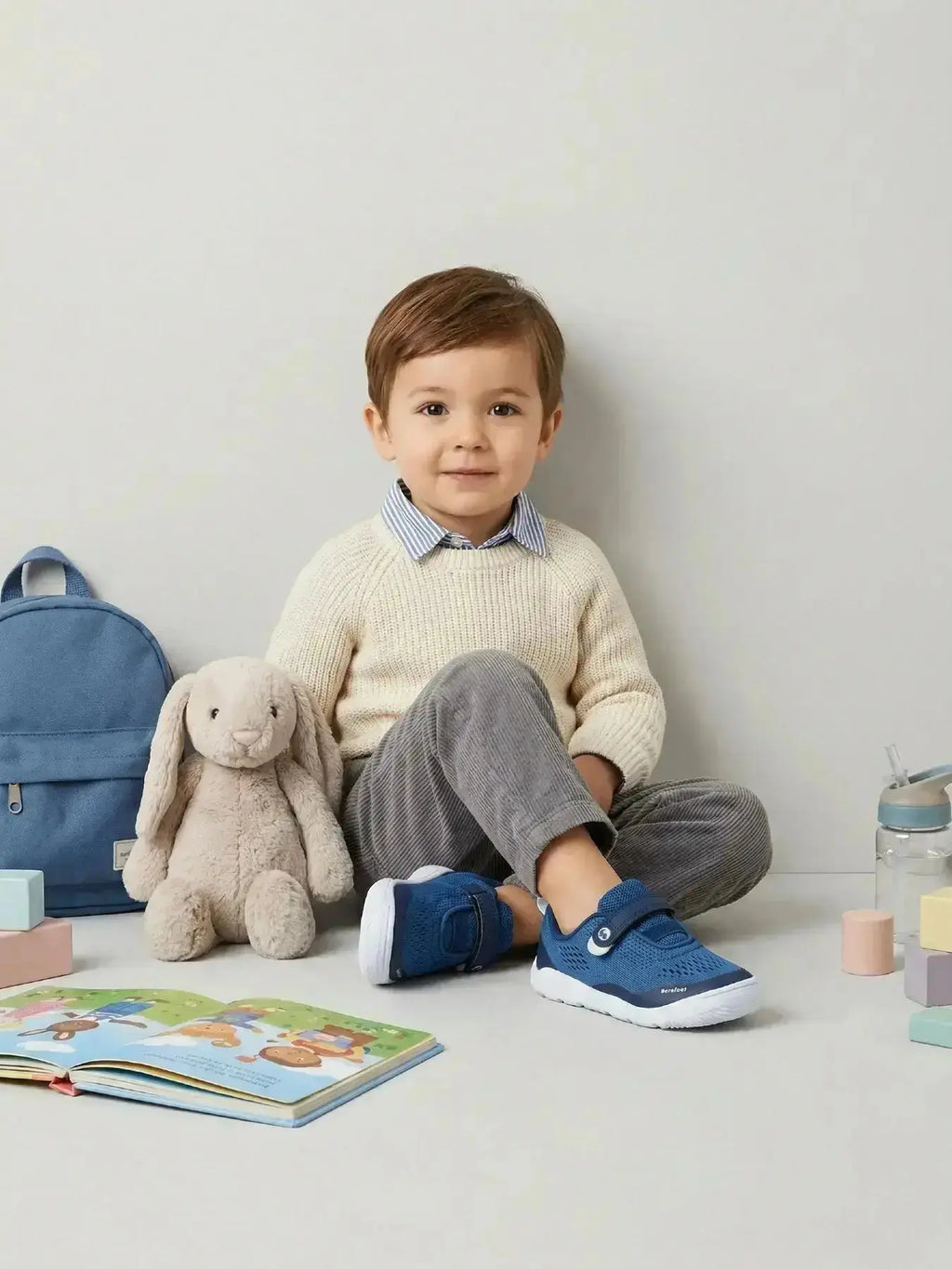Be Lenka - Nubo Preschool Blue - Zapatillas barefoot respetuosas de primeros pasos azules