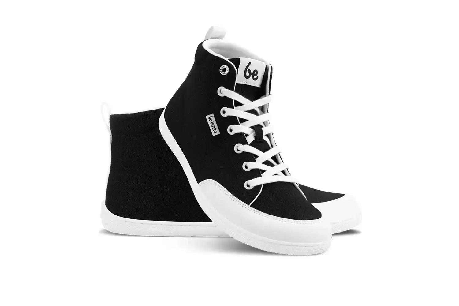 Be Lenka - Rebound High Top Black & White - Lonetas barefoot de caña alta negras