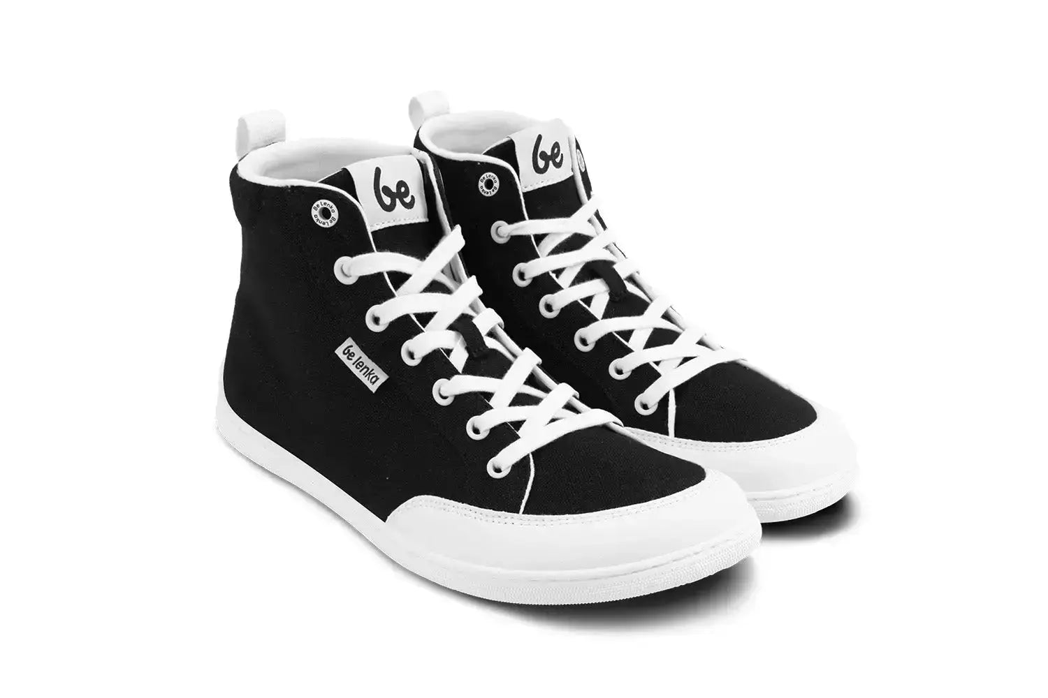 Be Lenka - Rebound High Top Black & White - Lonetas barefoot de caña alta negras