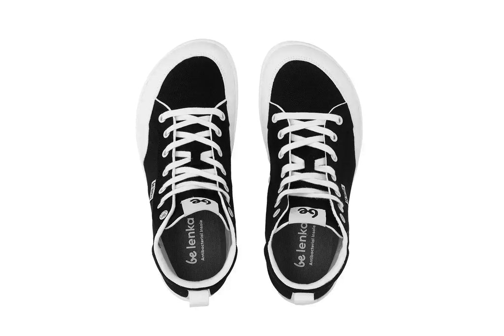 Be Lenka - Rebound High Top Black & White - Lonetas barefoot de caña alta negras
