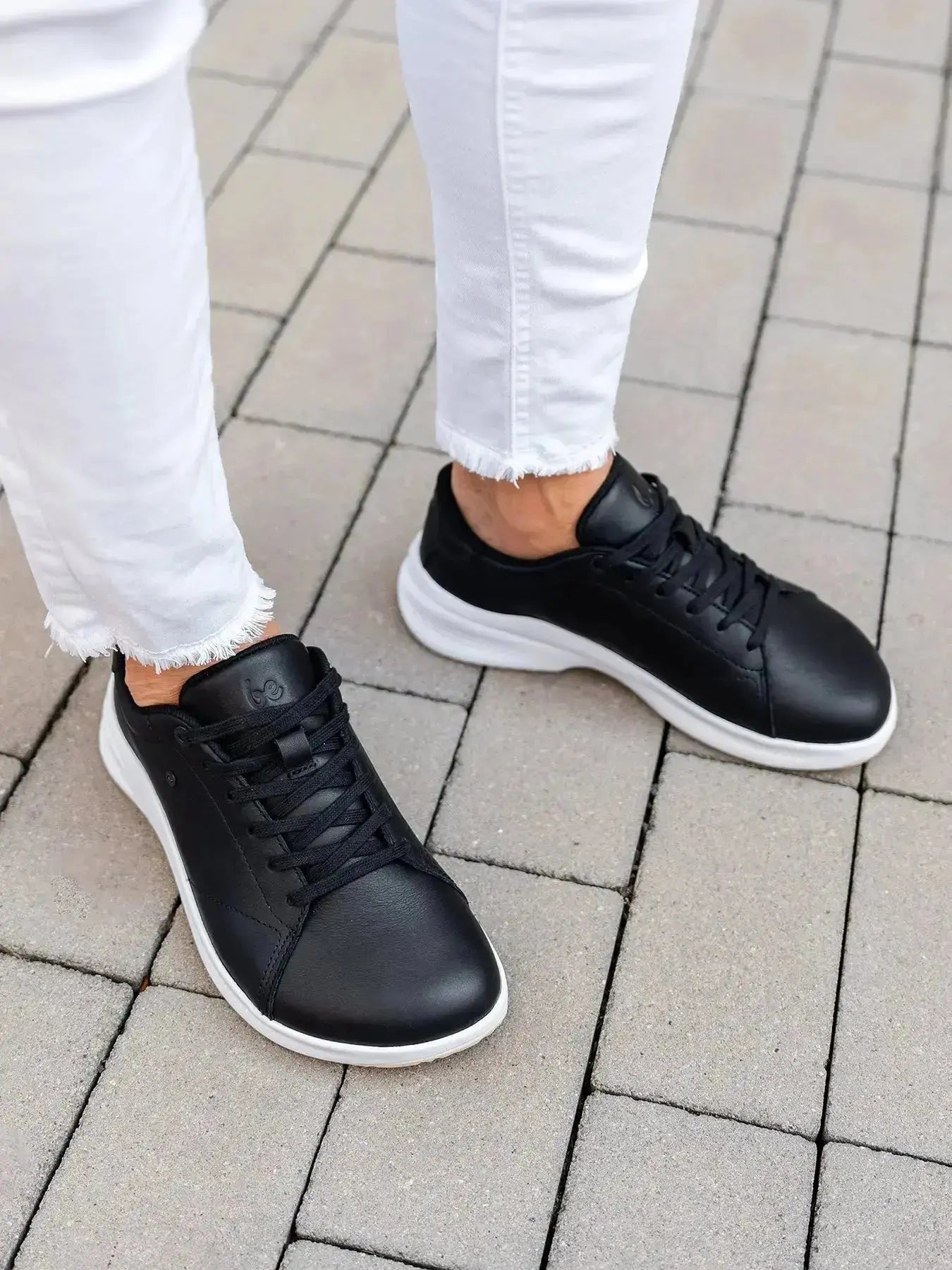 Be Lenka - Streetwise Black & White - Zapatillas barefoot de transición unisex negras