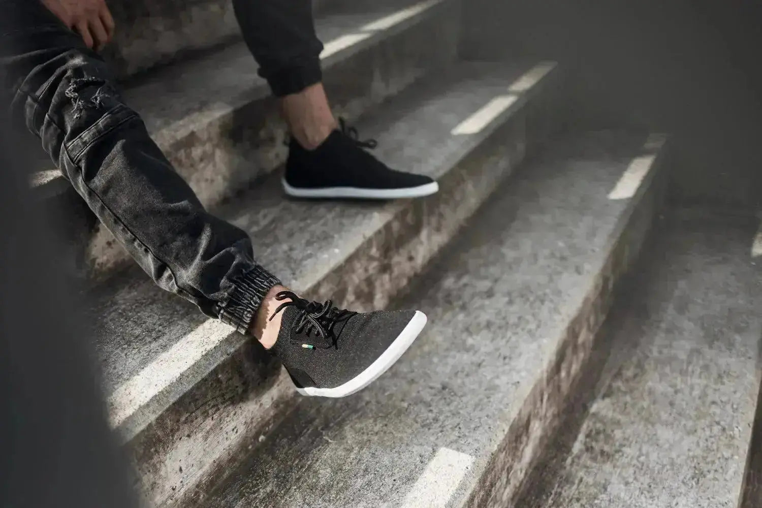 Be Lenka - Stride Black & White- Zapatillas barefoot unisex negras