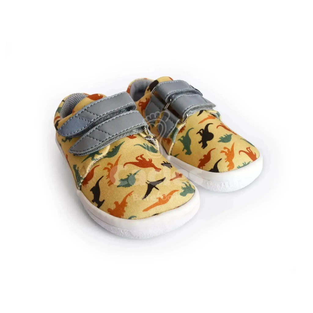 Beda - BF 0001/TEX/W Dinosaur - Lonetas Barefoot infantiles amarillas de dinosaurios