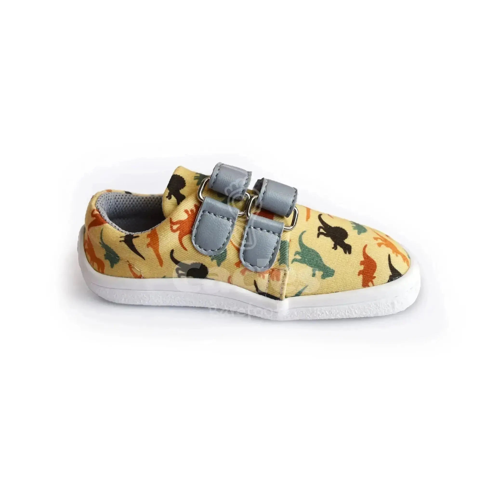 Beda - BF 0001/TEX/W Dinosaur - Lonetas Barefoot infantiles amarillas de dinosaurios