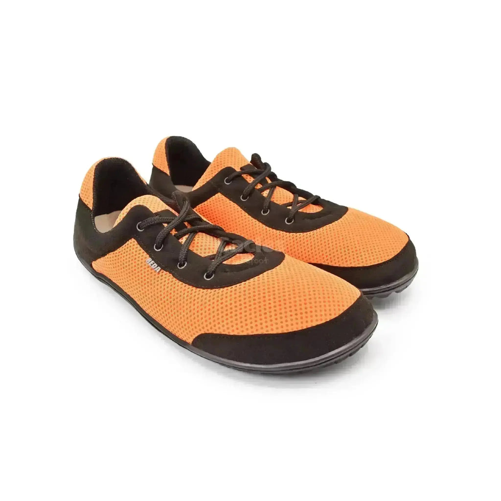Beda - BF0002/SK mandarine noir - Chaussures Barefoot Veganes pour Adultes